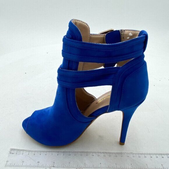 XYD Women Peep Toe Ankle Bootie High Heels Buckled Double Straps Cutout Fashion - Picture 2 of 7